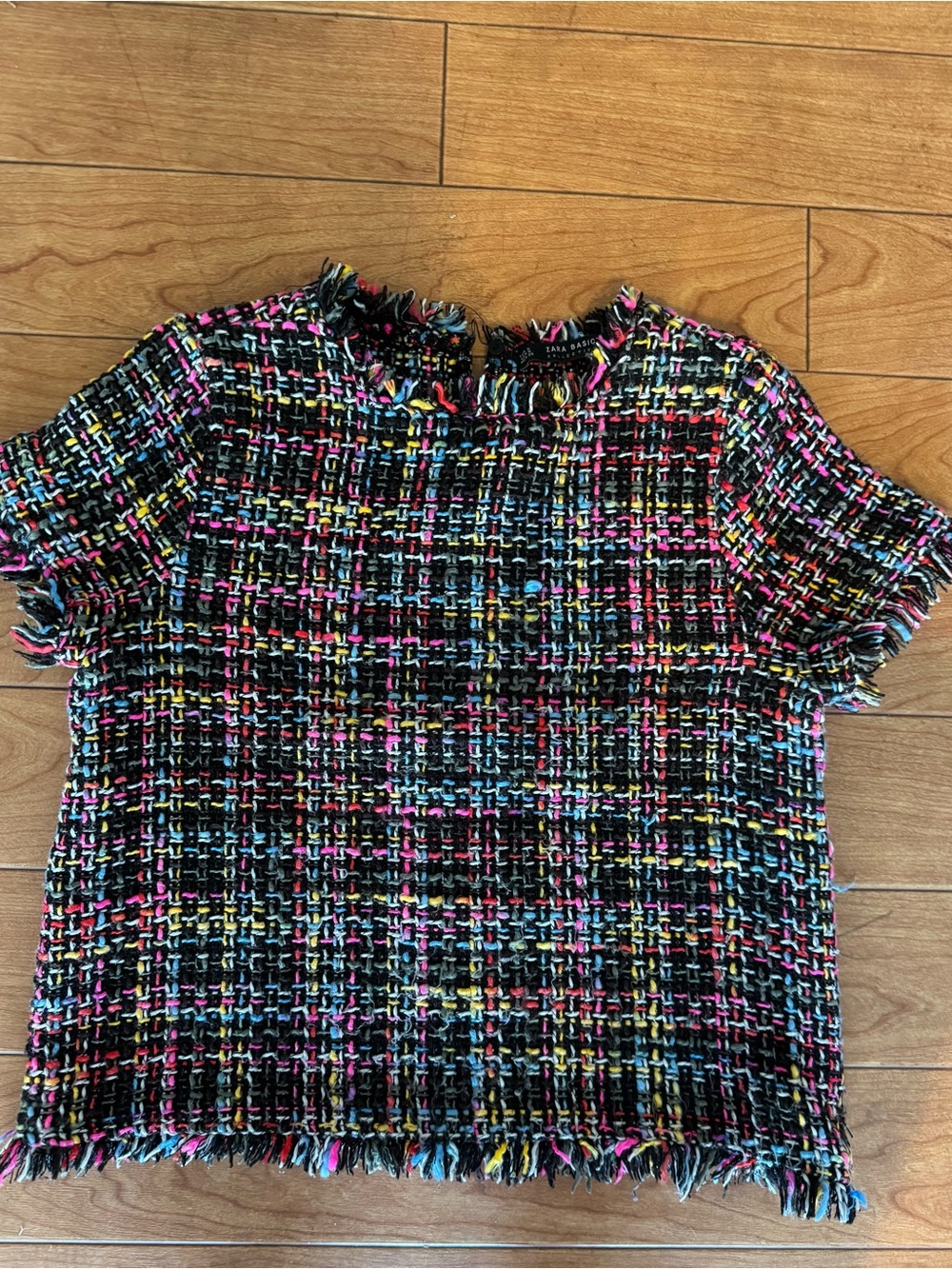 Zara Multicolored Tweed Top